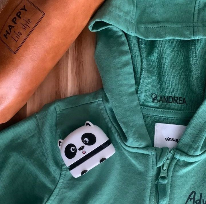 Carimbo Personalizável para Roupas + Presentes (120 adesivos personalizados + 1M Fita Branca) + Frete Grátis