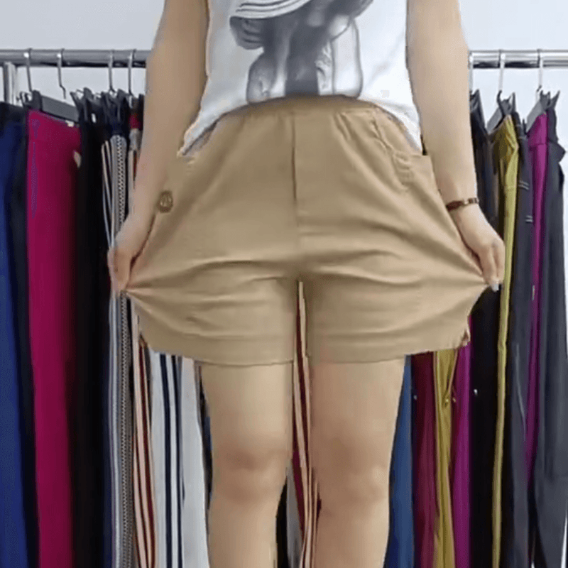 (Super Promo: Compre 2 Leve 3) Shorts Clarisse™ em Sarja com Cintura Elástica e Caimento Soltinho / Elegância e Frescor para o Verão!