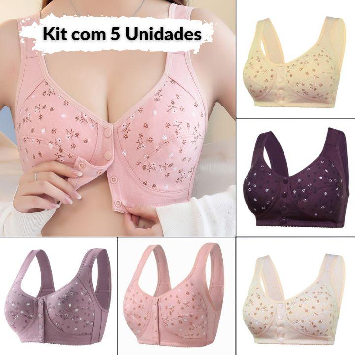 Sutiãs Melinda™ em Algodão Soft com Abotoação Frontal (🔥 Super Promo: Compre 3 e Leve 5!🔥)